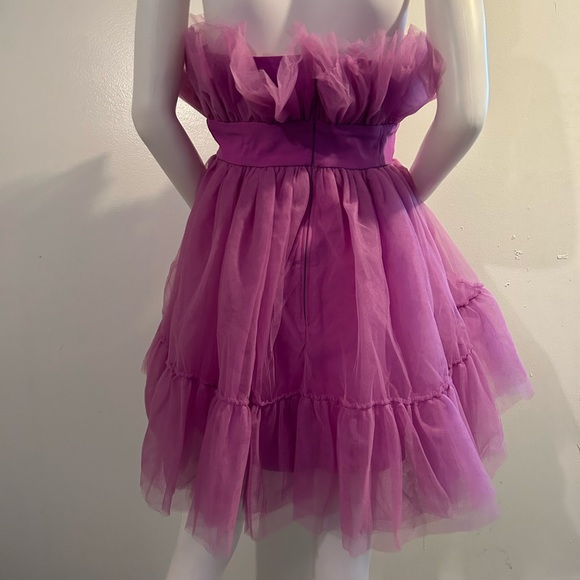 Lavender NWOT Strapless Tulle Mini Dress - size M - Picture 3 of 10